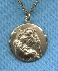 Nativity Medal 14kt Gold Filled, Your choice of chain, # 4957