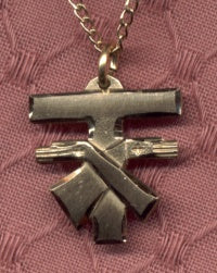 St. Francis Tau Cross, 5/8" Tall, 14kt Gold Filled, Your Choice of Chain, # 4966