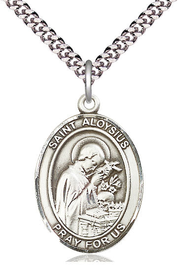 St. Aloysius Gonzaga Medal in Fine Pewter, 1" tall, Your Choice of Chain # 4979