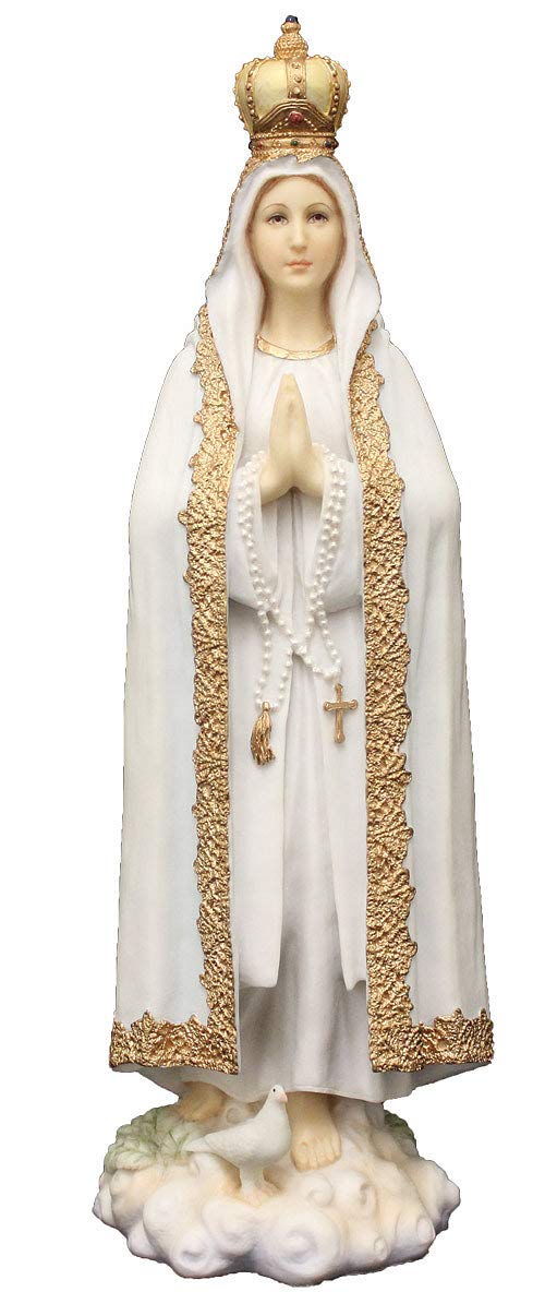 10" Our Lady of Fatima Hand Painted Color Statue, # 65219