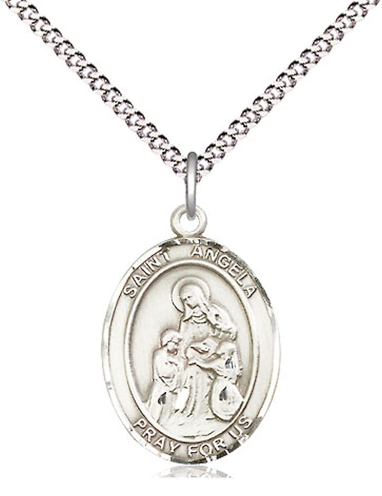 St. Angela Merici Medal in Fine Pewter, 3/4" tall, Your Choice of Chain # 16952