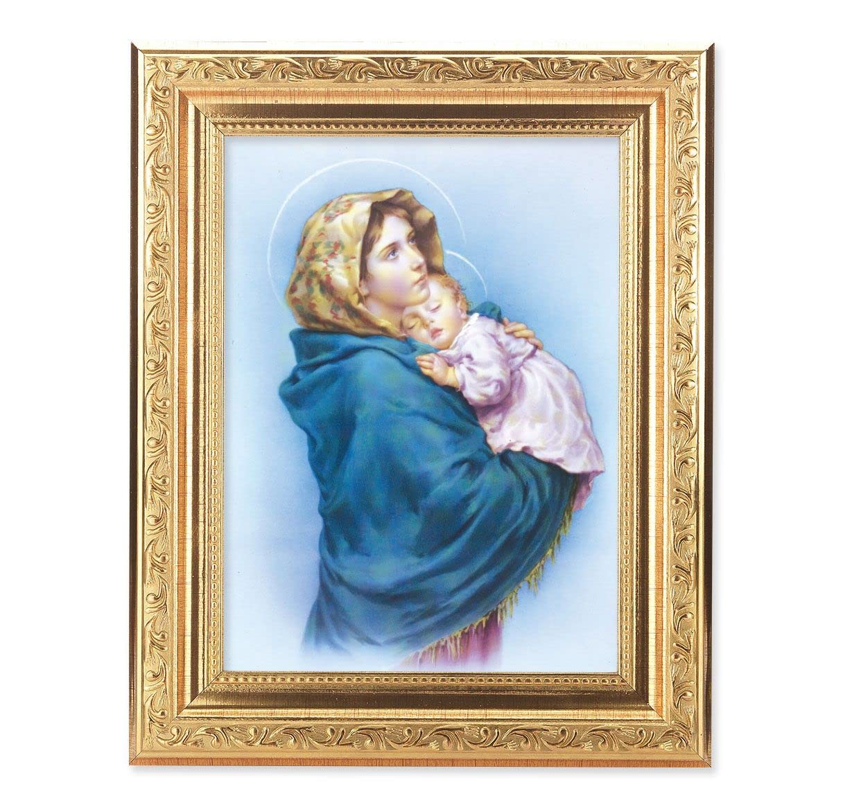 Madonna of The Street Picture, 8-1/4"x10-1/4 Gold-Leaf Finish Acanthus Leaf Detail Under Glass # 27687