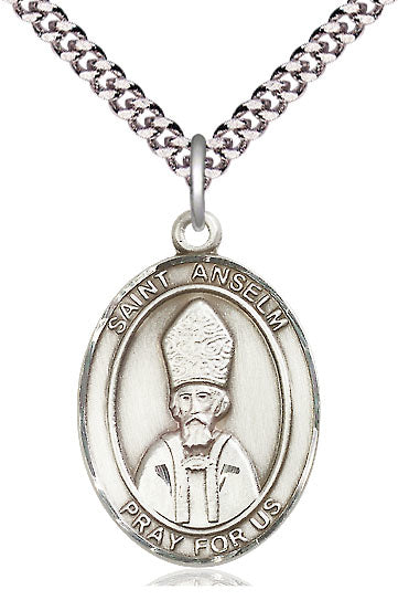 St. Anselm Medal in Fine Pewter, 1" tall, Your Choice of Chain # 5057