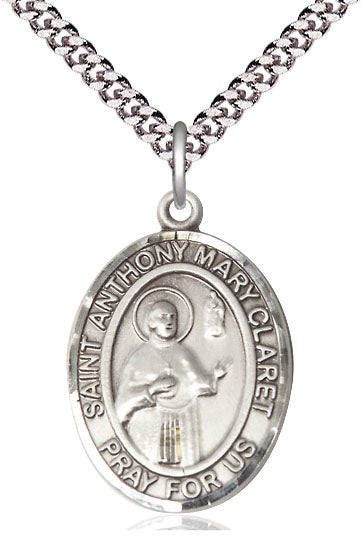 St. Anthony Mary Claret Medal in Fine Pewter, 1" tall, Your Choice of Chain # 5059