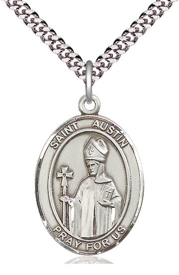 St. Austin Medal in Fine Pewter, 1" tall, Your Choice of Chain, # 5072