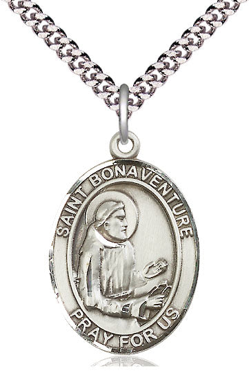 St. Bonaventure Medal in Fine Pewter, 1" tall, Your Choice of Chain, # 5096