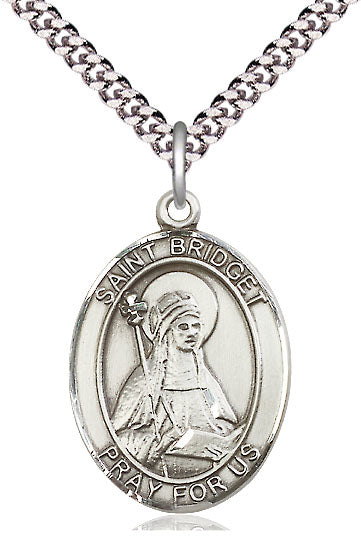 St. Bridget of Sweden Medal in Fine Pewter, 1" tall, Your Choice of Chain, # 5101
