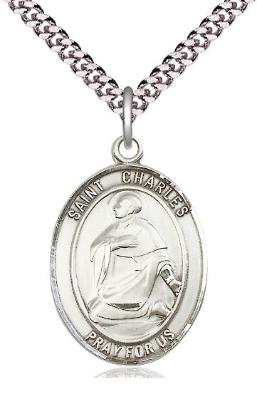 St. Charles Borromeo Medal in Fine Pewter, 1" tall, Your Choice of Chain, # 5114