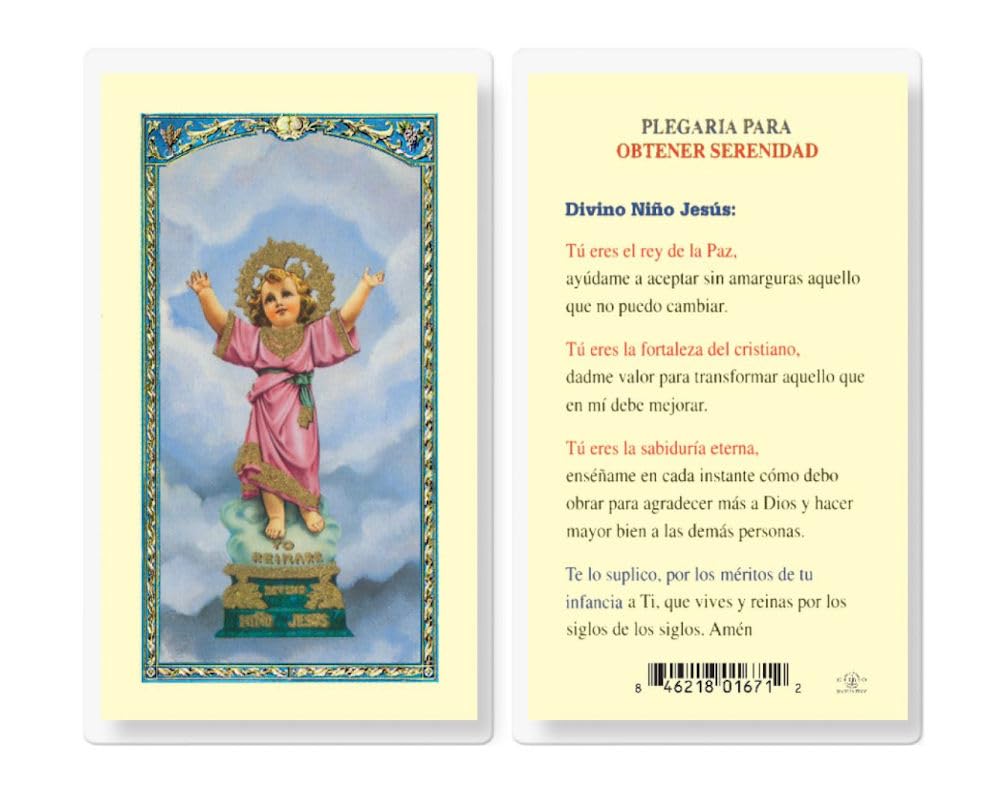 DIVINO NINO PARA SERENIDAD Spanish Laminated Holy Cards, 25-Count Value Pack, # 18192