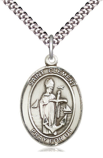 St. Clement Medal in Fine Pewter, 1" tall, Your Choice of Chain, # 5121