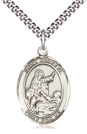 St. Colette Medal in Fine Pewter, 1" tall, Your Choice of Chain, # 5122