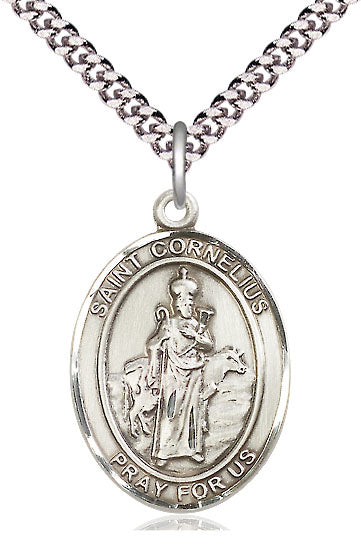 St. Cornelius Medal in Fine Pewter, 1" tall, Your Choice of Chain, # 5126