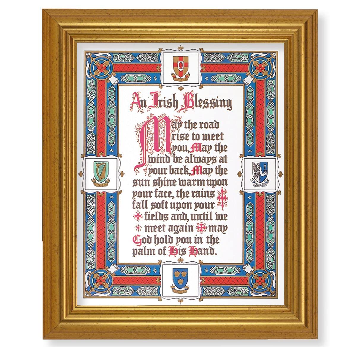 an Irish Blessing, 10"x12" Gold-Leaf Finished Classic Frame, Italian Print on Artboard # 27331