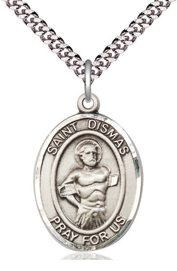 St. Dismas Medal in Fine Pewter, 1" tall, Your Choice of Chain, # 5143