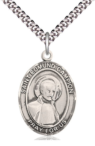 St. Edmund Campion Medal in Fine Pewter, 1" tall, Your Choice of Chain, # 5171