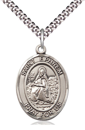 St. Ephrem Medal in Fine Pewter, 1" tall, Your Choice of Chain, # 5186