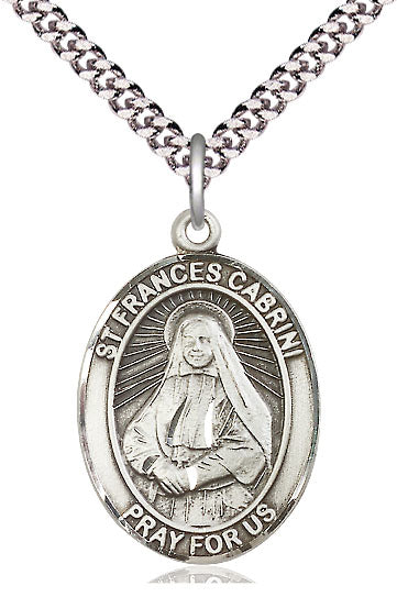 St. Frances Cabrini Medal in Fine Pewter, 1" tall, Your Choice of Chain, # 5213