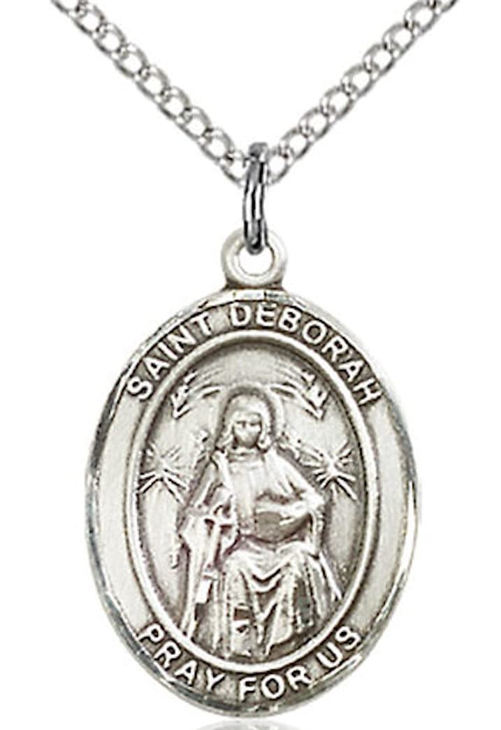 St. Deborah Medal in Fine Pewter, 3/4" tall, Your Choice of Chain # 17007