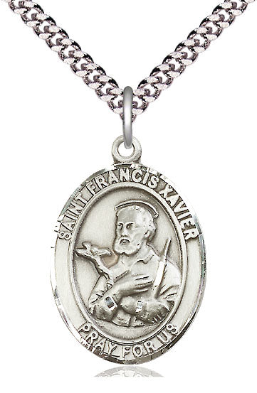 St. Francis Xavier Medal in Fine Pewter, 1" tall, Your Choice of Chain, # 5217