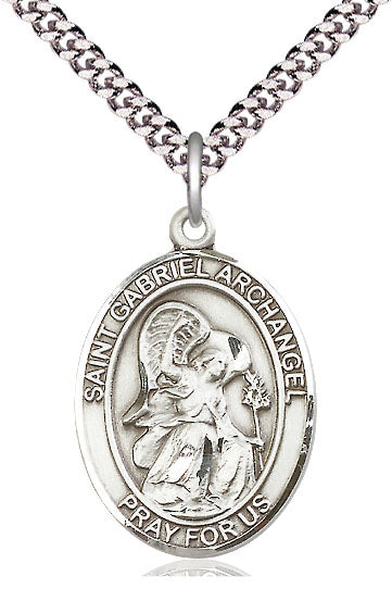 St. Gabriel the Archangel Medal in Fine Pewter, 1" tall, Your Choice of Chain, # 5219
