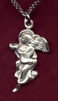 3/4" Sterling Prayer- Bearing Angel Necklace, Your Choice of Chain, # 5222