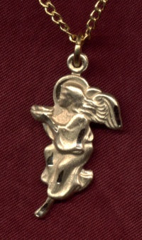 3/4" 14kt Gold Filled Prayer- Bearing Angel Necklace, Your Choice of Chain # 5223