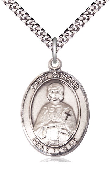 St. Gerald Medal in Fine Pewter, 1" tall, Your Choice of Chain, # 5229