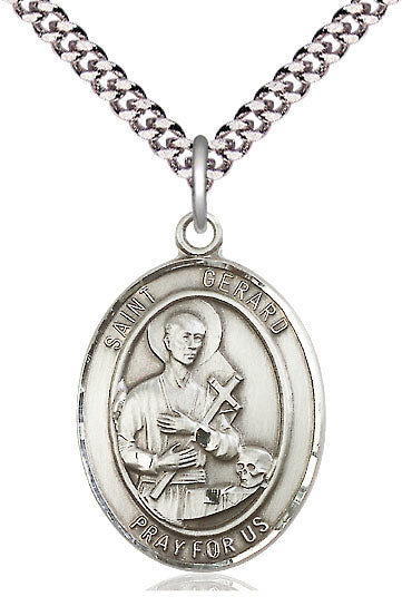 St. Gerard Majella Medal in Fine Pewter, 1" tall, Your Choice of Chain, # 5234