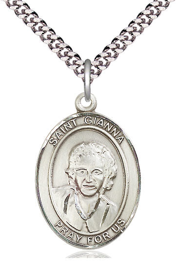 St. Gianna Beretta Molla Medal in Fine Pewter, 1" tall, Your Choice of Chain, # 5249