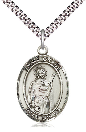 St. Grace Medal in Fine Pewter, 1" tall, Your Choice of Chain, # 5252