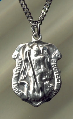 3/4 In. St. Michael Medal Sterling, Your Choice of Chain, # 5258