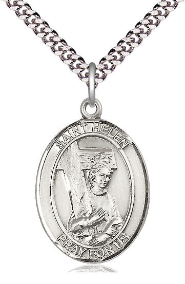 St. Helen Medal in Fine Pewter, 1" tall, Your Choice of Chain, # 5264
