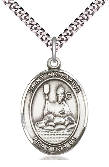 St. Honorius of Amiens Medal in Fine Pewter, 1" tall, Your Choice of Chain, # 5268