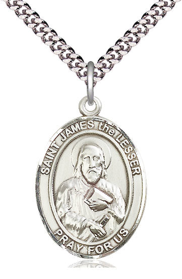 St. James the Lesser Medal in Fine Pewter, 1" tall, Your Choice of Chain, # 5295