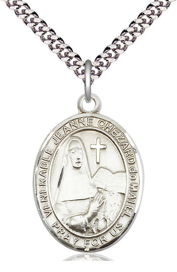 St. Jeanne Chezard Medal in Fine Pewter, 1" tall, Your Choice of Chain, # 5299