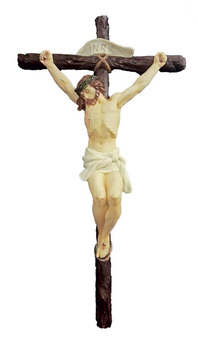 16" Crucifix in Full Color Resin, # 53