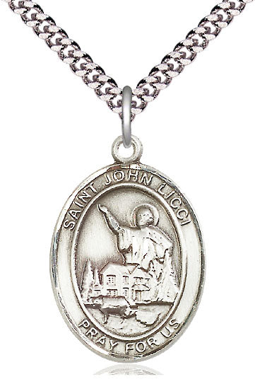 St. John Licci Medal in Fine Pewter, 1" tall, Your Choice of Chain, # 5329