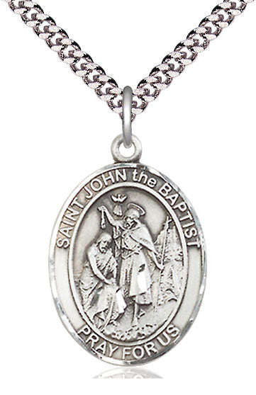 St. John the Baptist Medal in Fine Pewter, 1" tall, Your Choice of Chain, # 5353