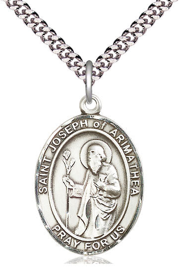 St. Joseph of Arimathea Medal in Fine Pewter, 1" tall, Your Choice of Chain, # 5371