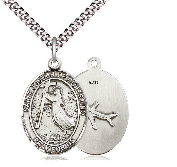 St. Joseph of Cupertino Medal in Fine Pewter, 1" tall, Your Choice of Chain, # 5372
