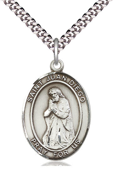 St. Juan Diego Medal in Fine Pewter, 1" tall, Your Choice of Chain, # 5381