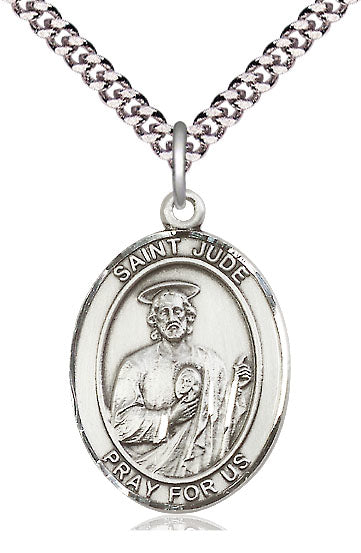 St. Jude Thaddeus Medal in Fine Pewter, 1" tall, Your Choice of Chain, # 5382
