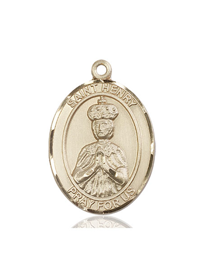 St. Henry II Medal, 14kt Gold Filled, 1"x3/4", Your Choice of Chain, # 53990