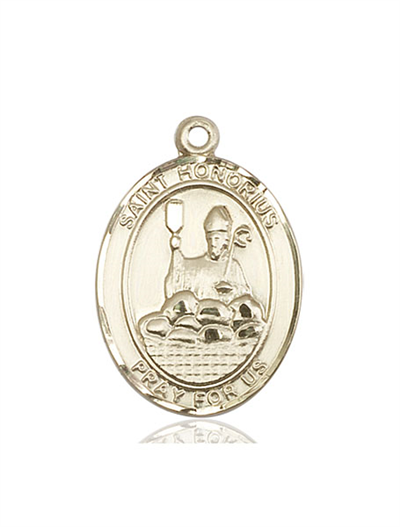 St. Honorius of Amiens Medal, 14kt Gold Filled, 1"x3/4", Your Choice of Chain, # 53998