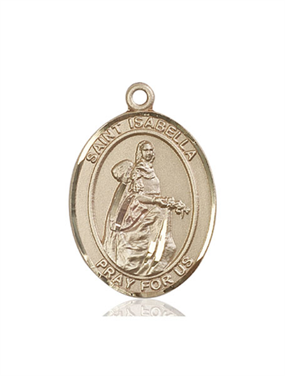 St. Isabella of Portugal Medal, 14kt Gold Filled, 1"x3/4", Your Choice of Chain, # 54011