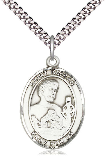 St. Kieran Medal in Fine Pewter, 1" tall, Your Choice of Chain, # 5404