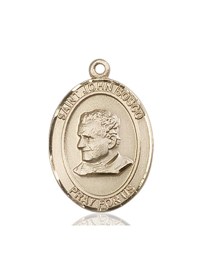 St. John Bosco Medal, 14kt Gold Filled, 1"x3/4", Your Choice of Chain, # 54079