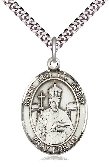 St. Leo the Great Medal in Fine Pewter, 1" tall, Your Choice of Chain, # 5408