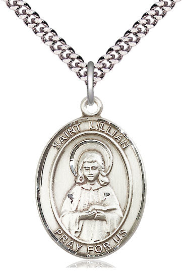 St. Lillian Medal in Fine Pewter, 1" tall, Your Choice of Chain, # 5410