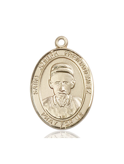 St. Joseph Freinademetz Medal, Solid 18kt Gold, 1"x3/4", Free Chain, # 54120
